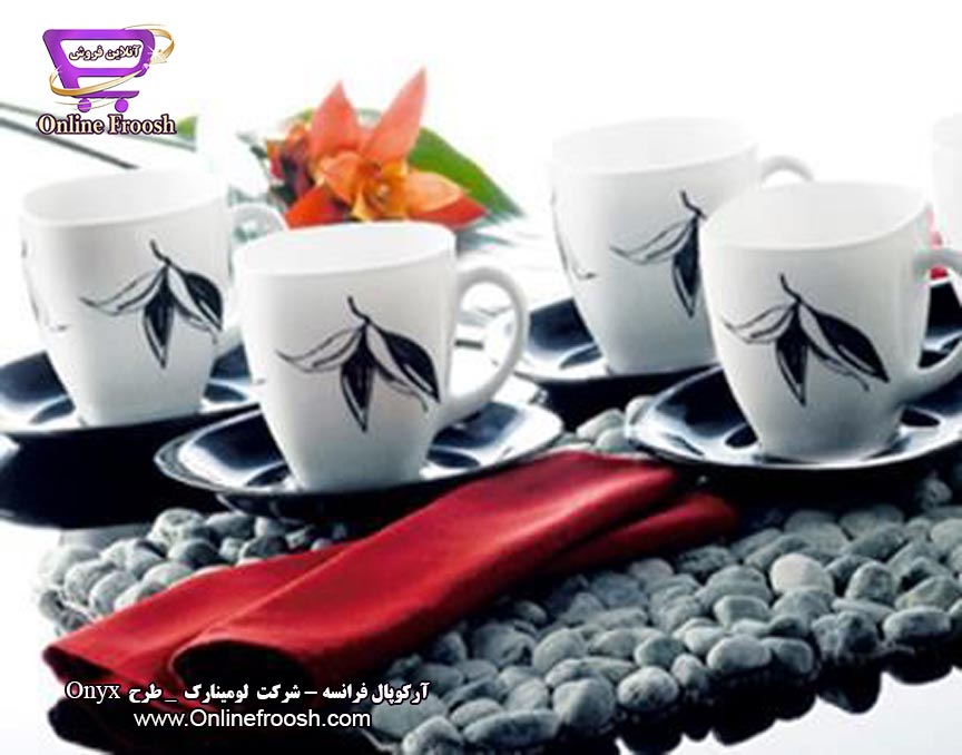 سرویس آرکوپال لومینارک فرانسه طرح اونیکس سفید 6 نفره 38 پارچه  Luminarc Onyx