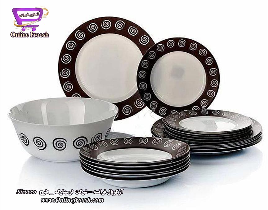 سرویس آرکوپال لومینارک فرانسه طرح سیراکو 6 نفره 18 پارچه  Luminarc Sirocco