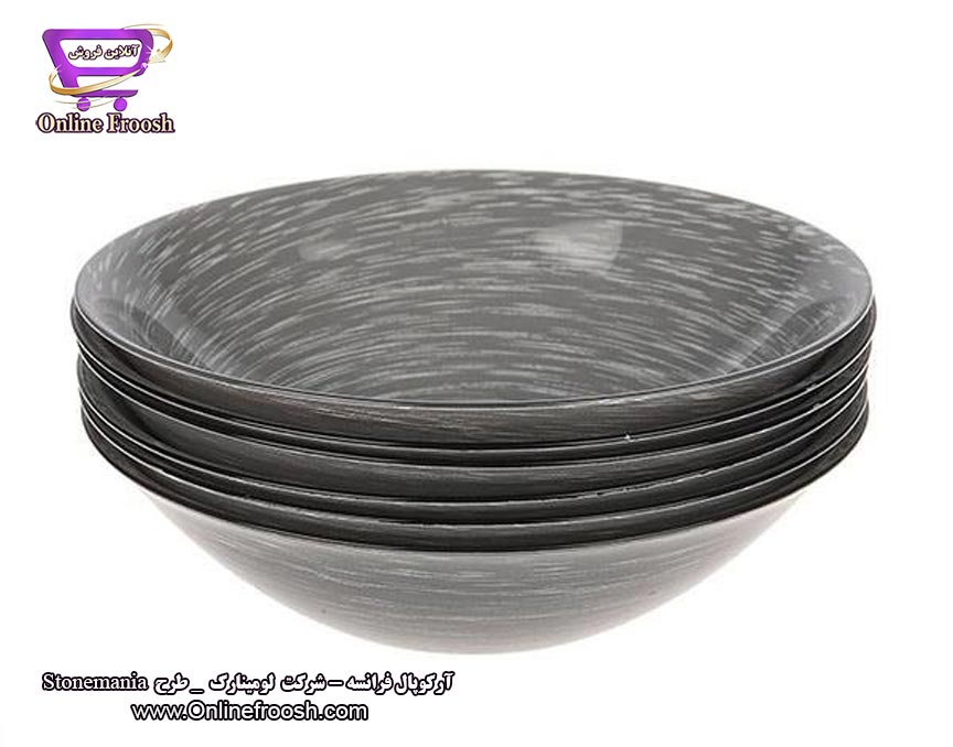 سرویس آرکوپال لومینارک فرانسه طرح استون مانیا خاکستری 6 نفره 25 پارچه Luminarc Stonemania