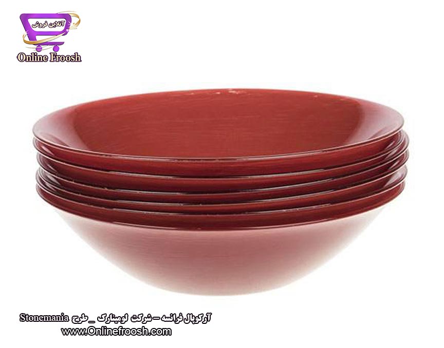 سرویس آرکوپال لومینارک فرانسه طرح استون مانیا قرمز 6 نفره 25 پارچه Luminarc Stonemania