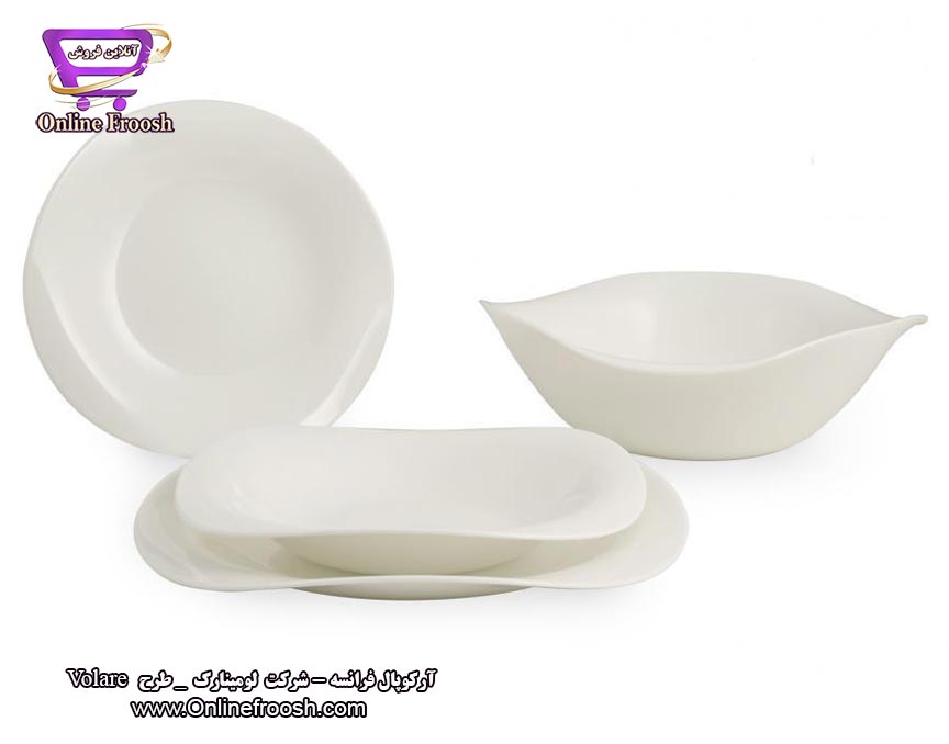 سرویس آرکوپال لومینارک فرانسه طرح ولار سفید 6 نفره 38 پارچه Luminarc Volare