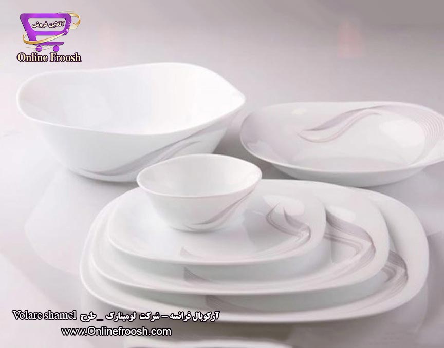 سرویس آرکوپال لومینارک فرانسه طرح ولار شمل 6 نفره 26 پارچه  Luminarc Volare shamel