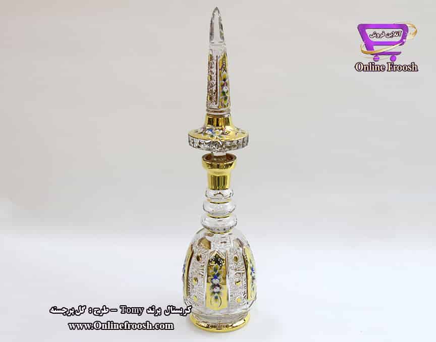 تنگ شاخ دار کوچک کریستال برند تومی طرح گل برجسته