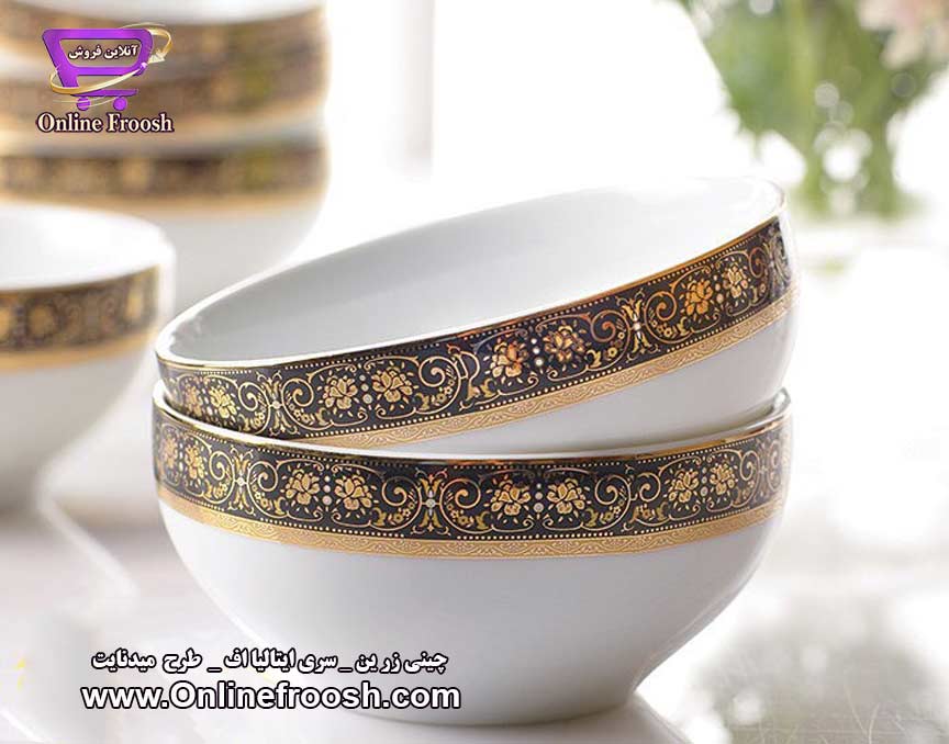 چینی زرین سری ایتالیا اف طرح میدنایت 28 پارچه 6 نفره