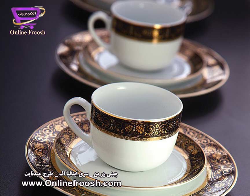 چینی زرین سری ایتالیا اف طرح میدنایت 28 پارچه 6 نفره