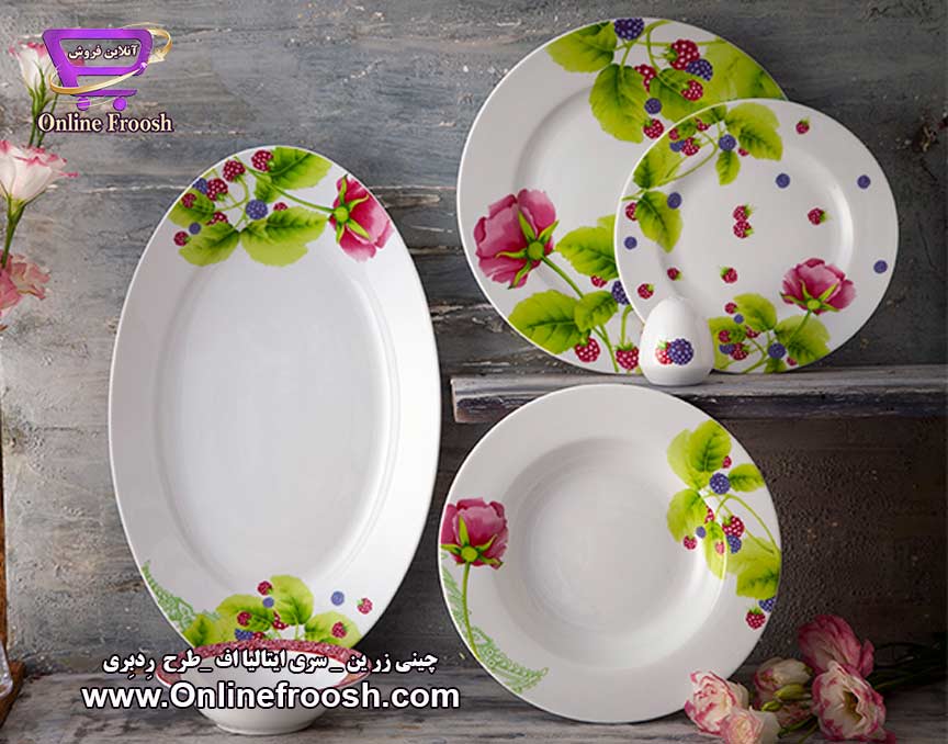 چینی زرین سری ایتالیا اف طرح ردبری 102 پارچه 12 نفره