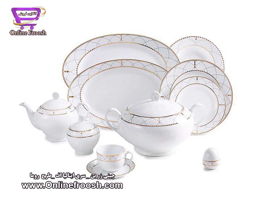چینی زرین سری ایتالیا اف طرح روما 102 پارچه 12 نفره