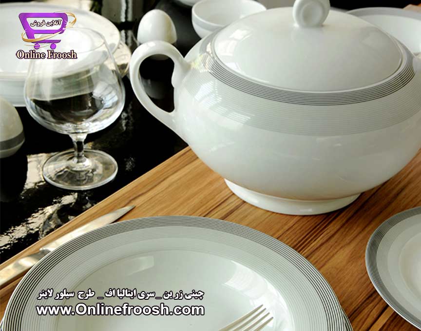 چینی زرین سری ایتالیا اف طرح سیلور لاینر 28 پارچه 6 نفره