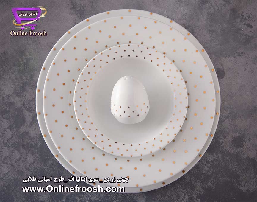 چینی زرین سری ایتالیا اف طرح اسپاتی طلایی 28 پارچه 6 نفره