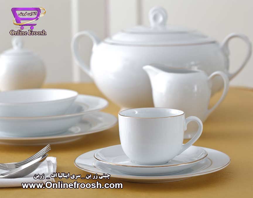 چینی زرین سری ایتالیا اف طرح زرین 102 پارچه 12 نفره