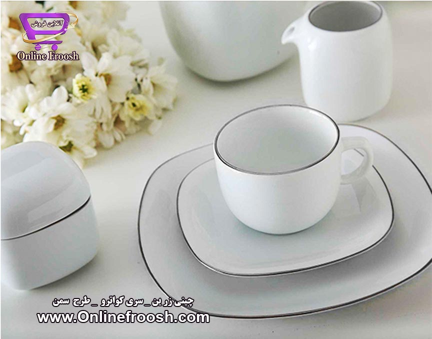 چینی زرین سری کواترو طرح سمن 27 پارچه 6 نفره