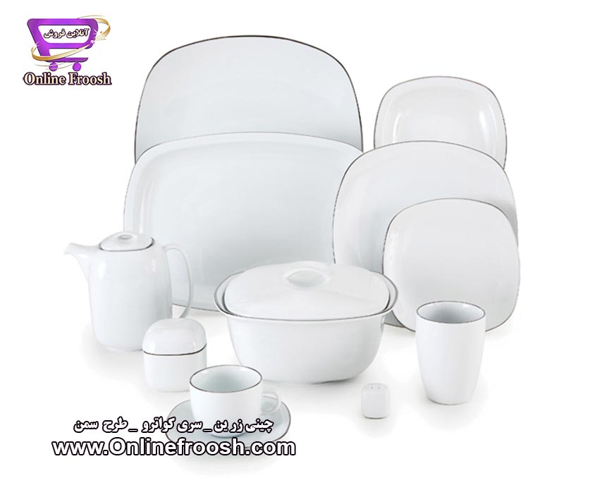 چینی زرین سری کواترو طرح سمن 27 پارچه 6 نفره