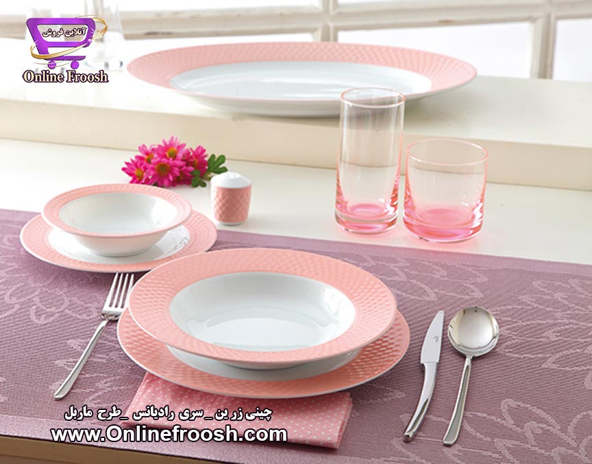 چینی زرین سری رادیانس طرح ماربل 28 پارچه 6 نفره