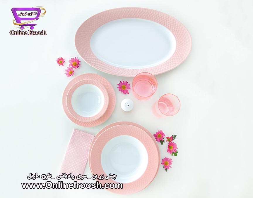چینی زرین سری رادیانس طرح ماربل 28 پارچه 6 نفره