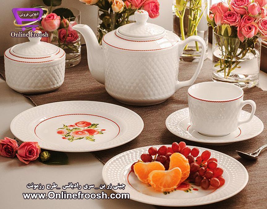 چینی زرین سری رادیانس طرح رزمونت 28 پارچه 6 نفره