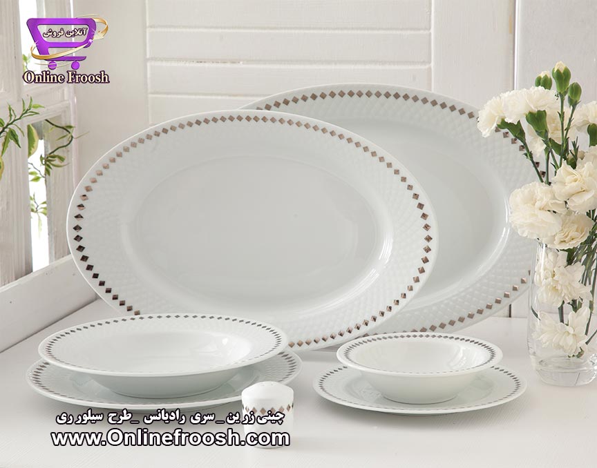 چینی زرین سری رادیانس طرح سیلور ری 28 پارچه 6 نفره