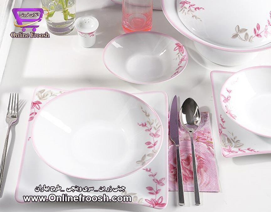 چینی زرین سری وینچی طرح بهاران 97 پارچه 12 نفره