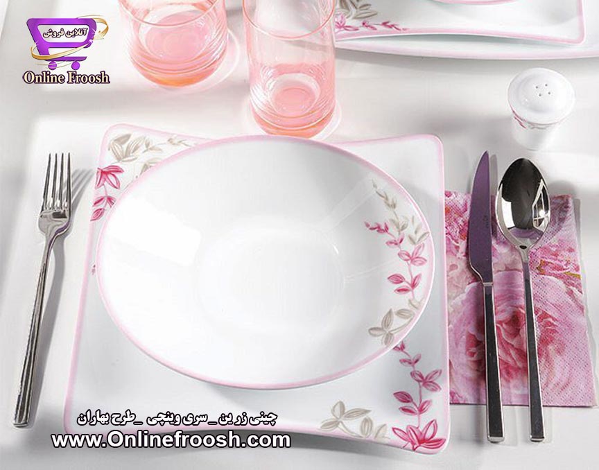 چینی زرین سری وینچی طرح بهاران 97 پارچه 12 نفره