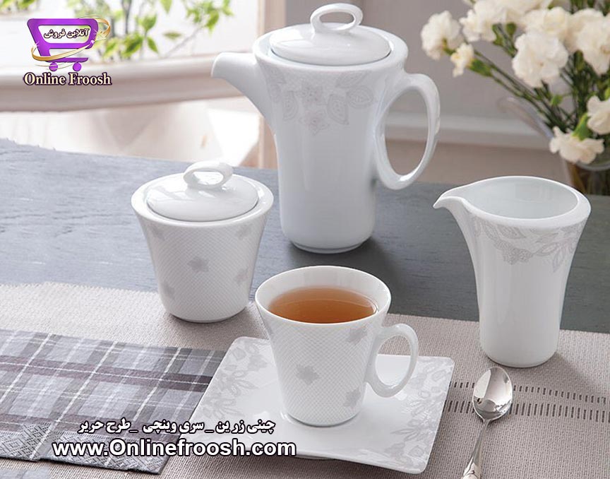 چینی زرین سری وینچی طرح حریر 97 پارچه 12 نفره