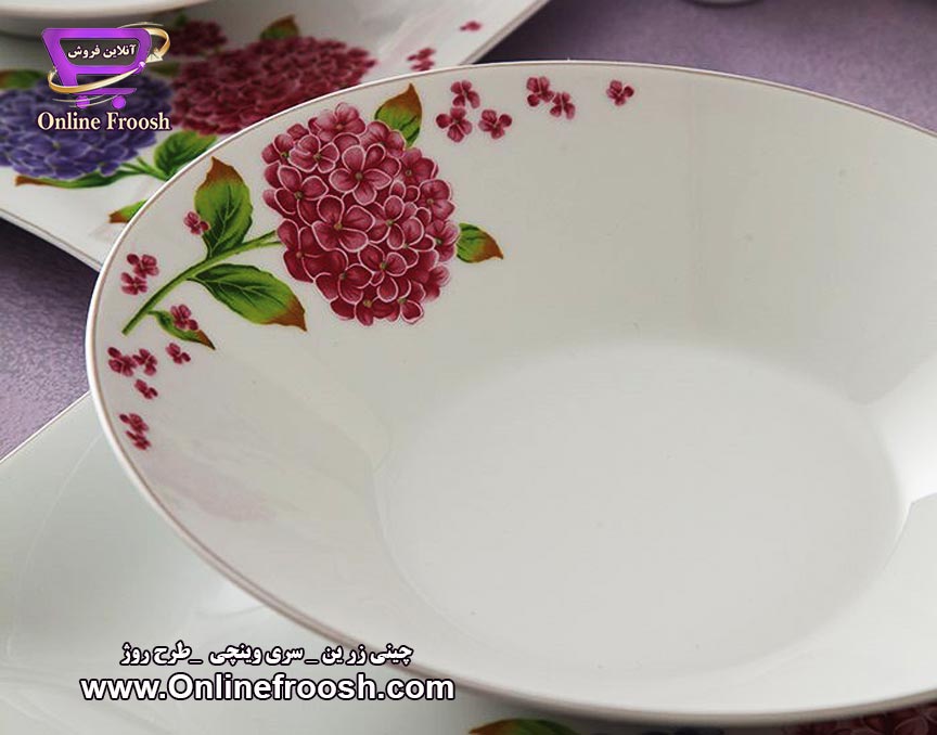 چینی زرین سری وینچی طرح روژ 97 پارچه 12 نفره