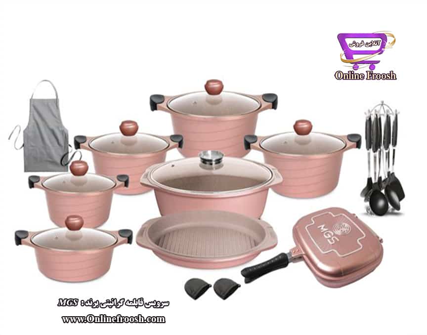 سرویس قابلمه 25 پارچه گرانیتی برند MGS طرح کره ای B