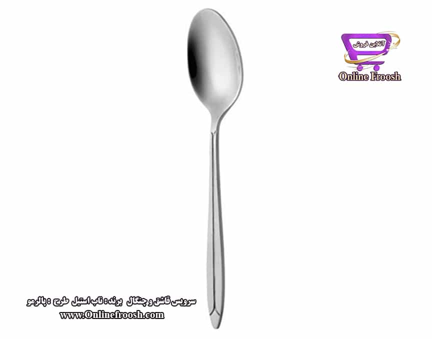 قاشق چای خوری ناب استیل طرح پالرمو براق 6 عدد