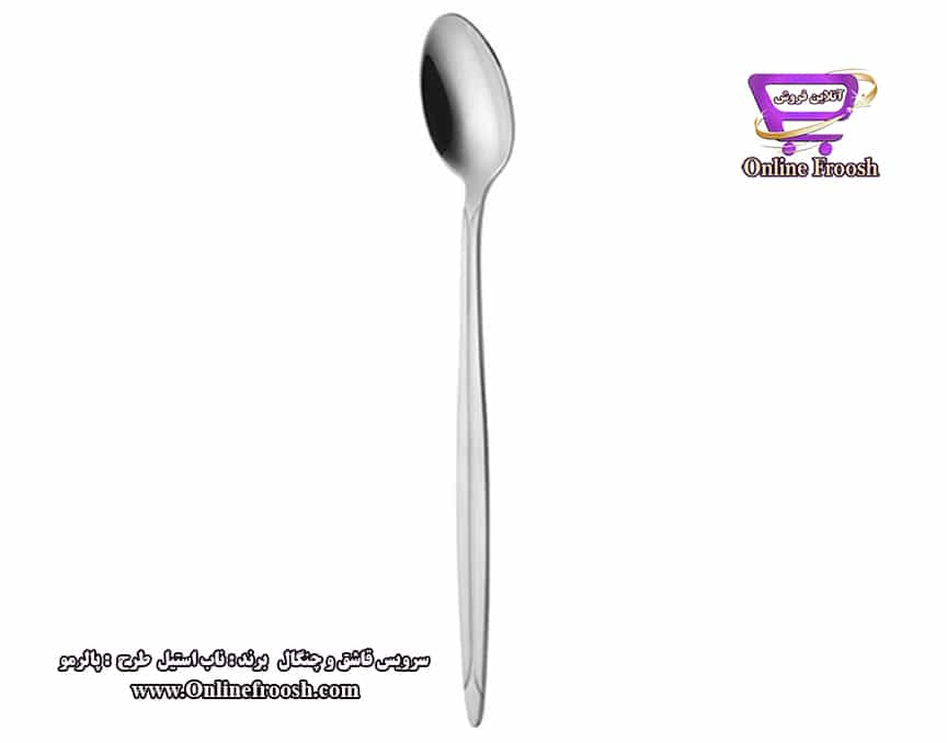 قاشق شربت خوری ناب استیل طرح پالرمو براق 6 عدد